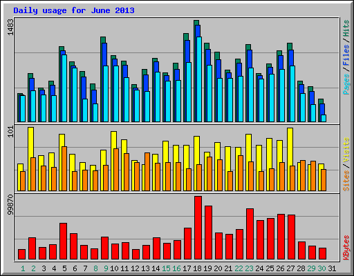 Daily usage for June 2013