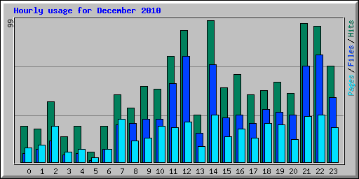 Hourly usage for December 2010
