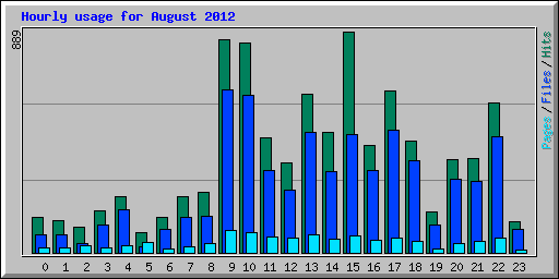 Hourly usage for August 2012