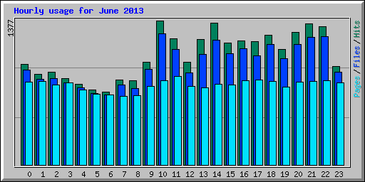 Hourly usage for June 2013