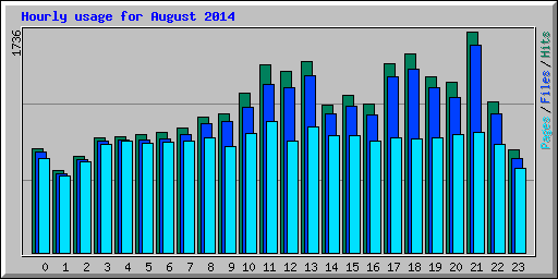 Hourly usage for August 2014