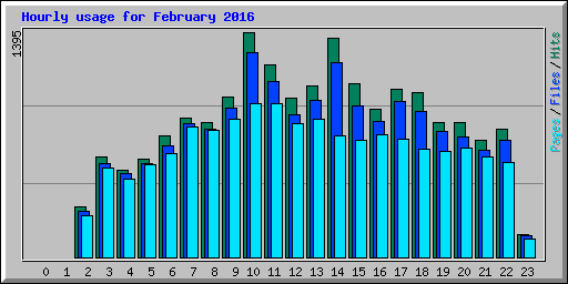 Hourly usage for February 2016