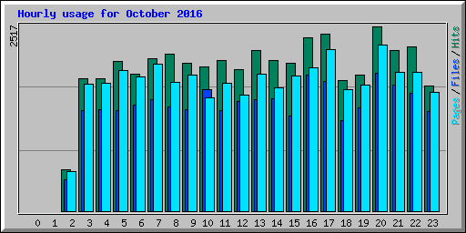 Hourly usage for October 2016