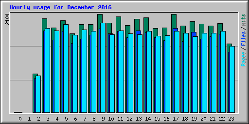 Hourly usage for December 2016