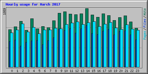 Hourly usage for March 2017